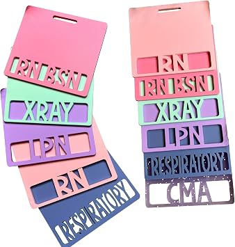 Personalized Horizontal 3D Printed Badge Buddy Custom Name Healthcare Worker Badge Tag RN Badge Holders for Teacher Nurse Doctor Student Professional Administrative Office Gift