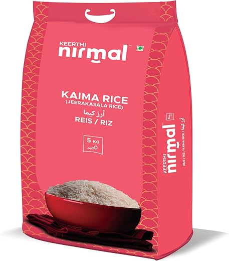 Keerthi Nirmal Kaima Rice, 5kg | Aromatic Short-Grain Rice | Ideal for Pulao & Traditional Dishes | Naturally Aged, Non-St...