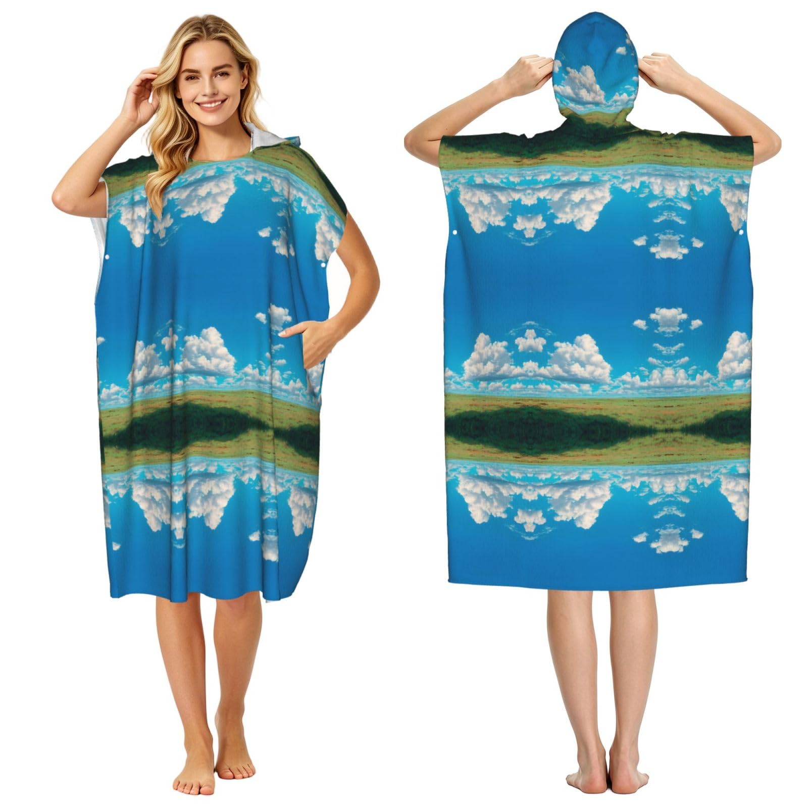 Poncho à langer pour adultes femmes et hommes serviette microfibre