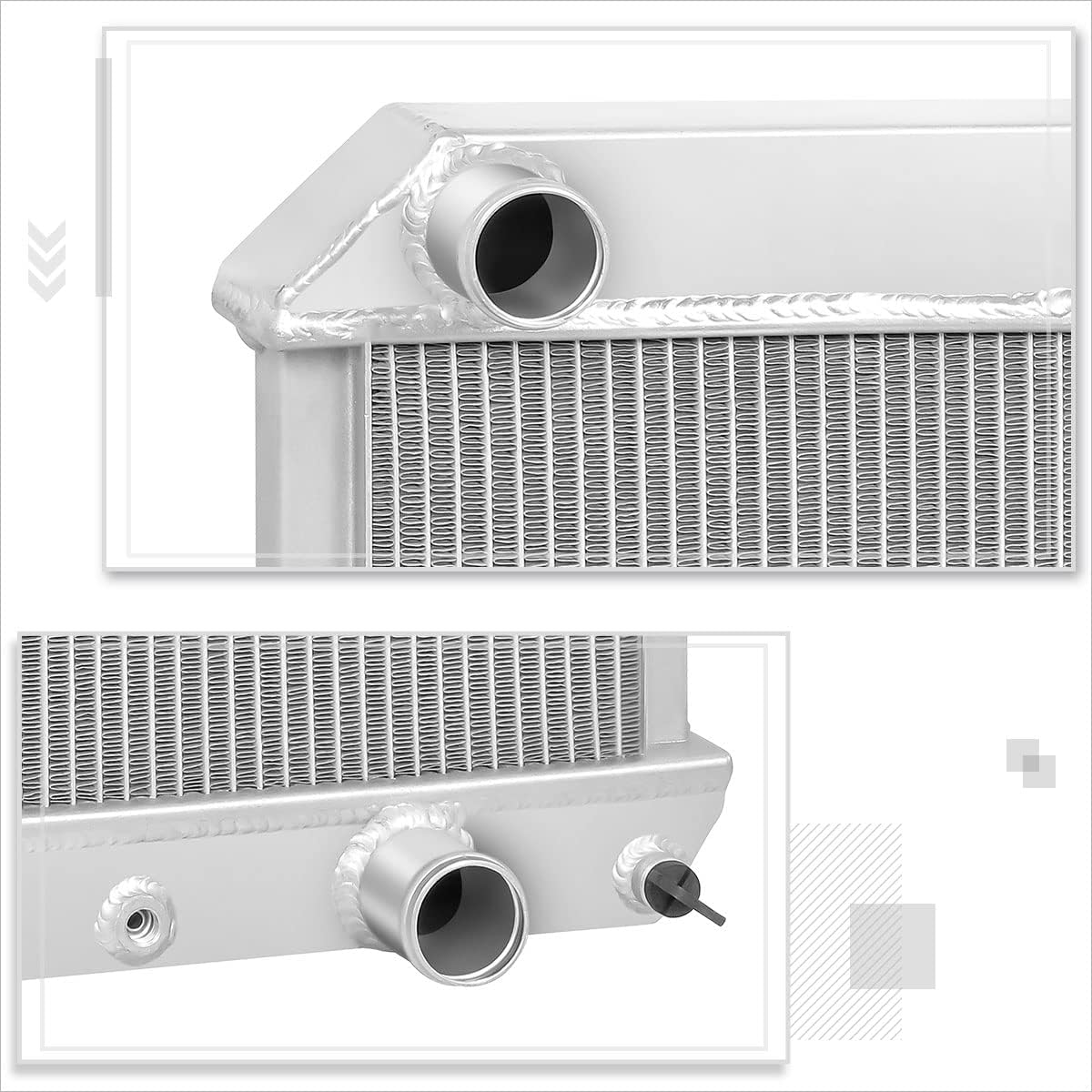 3-Row Aluminum Racing Radiator Compatible with 61-66 Chevy C/K Truck/Pontiac Grand Prix MT