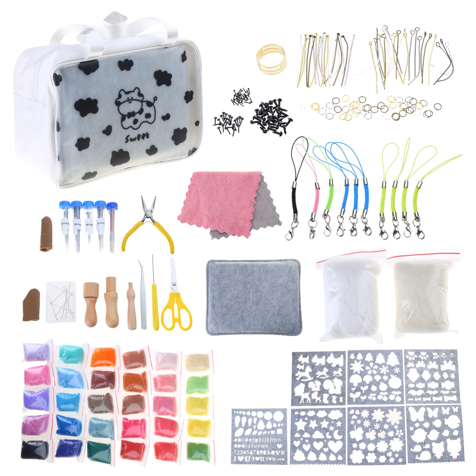 Kalttoy Needle Felting Kits Include Colorful Wool Felt Tools Mat Mold Needle Felting Tools for Beginners Adults Starter Tool