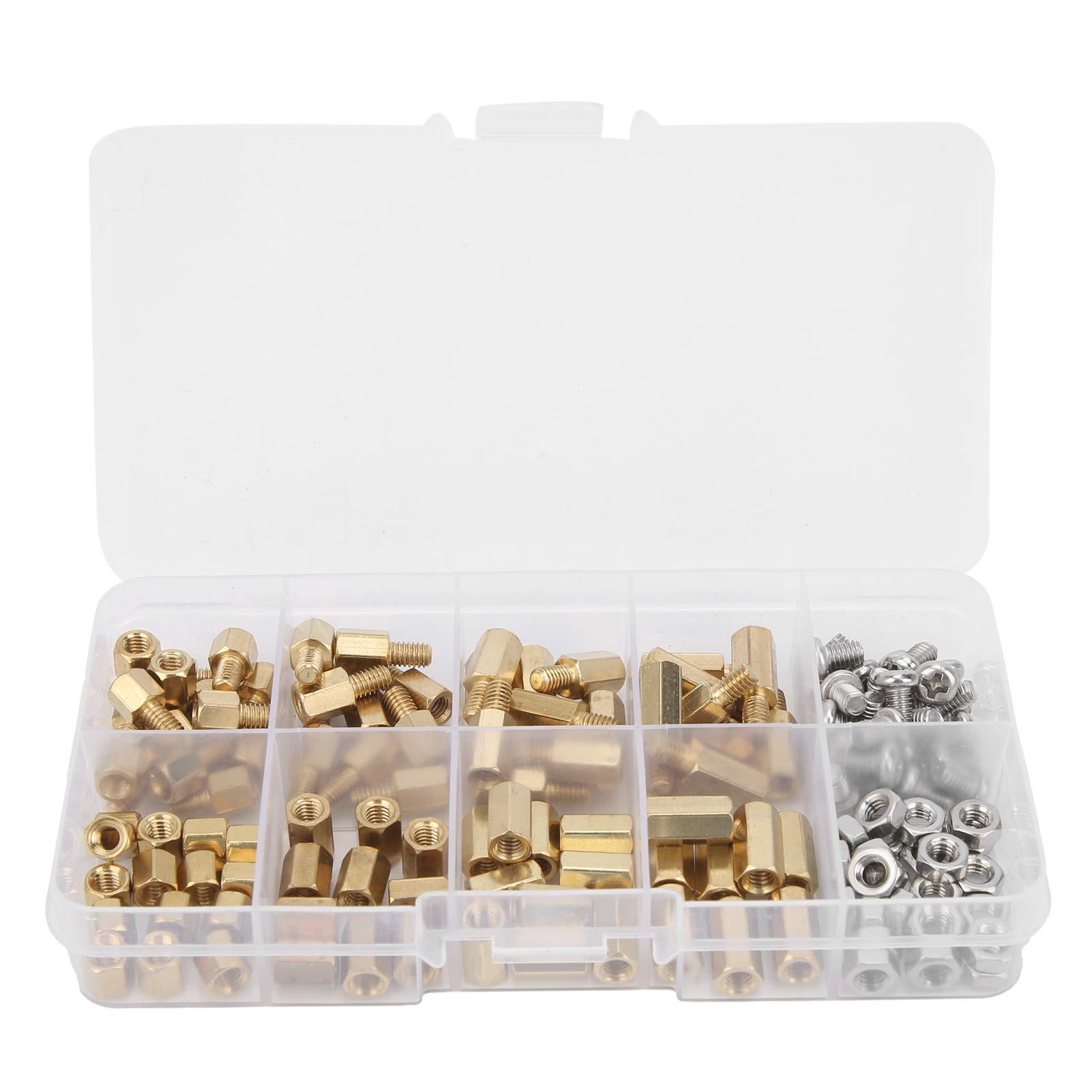 Hyuduo 136Pcs M4 Brass Spacer Standoff Pillar, Single Double Position, Pcb Motherboard Assortment Kit,Stud