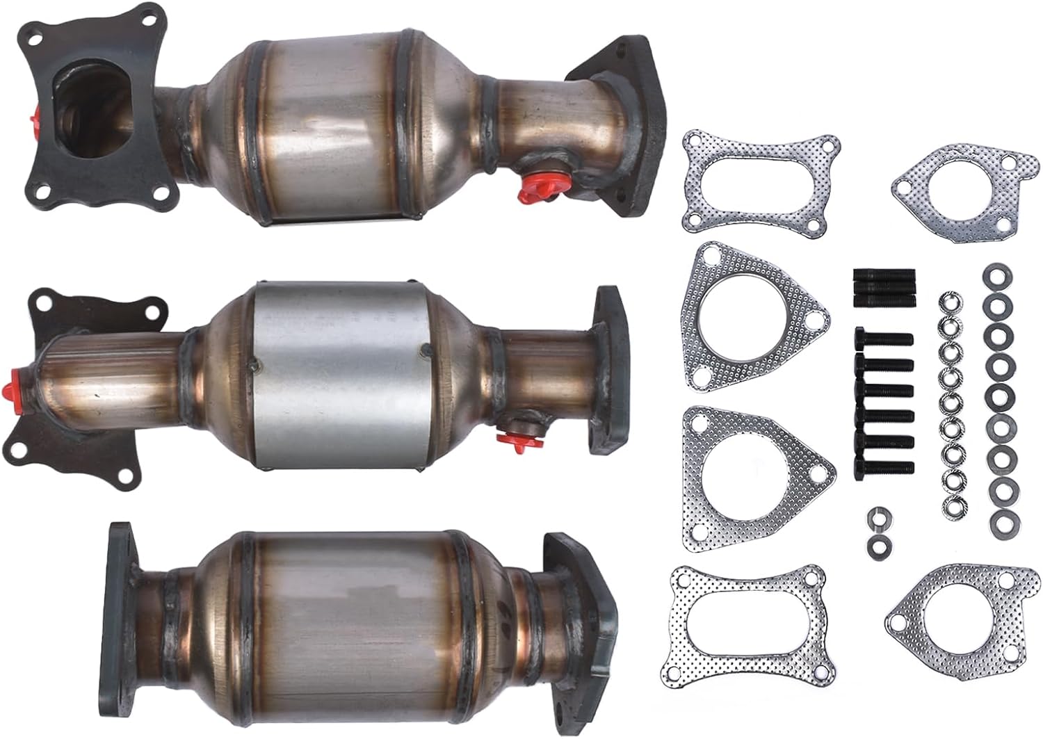 Complete Catalytic Converters 45131 45132 16447 Replacement for Honda Pilot 3.5L 2009-2015 (BANK1, 2 and REAR) Weonefit
