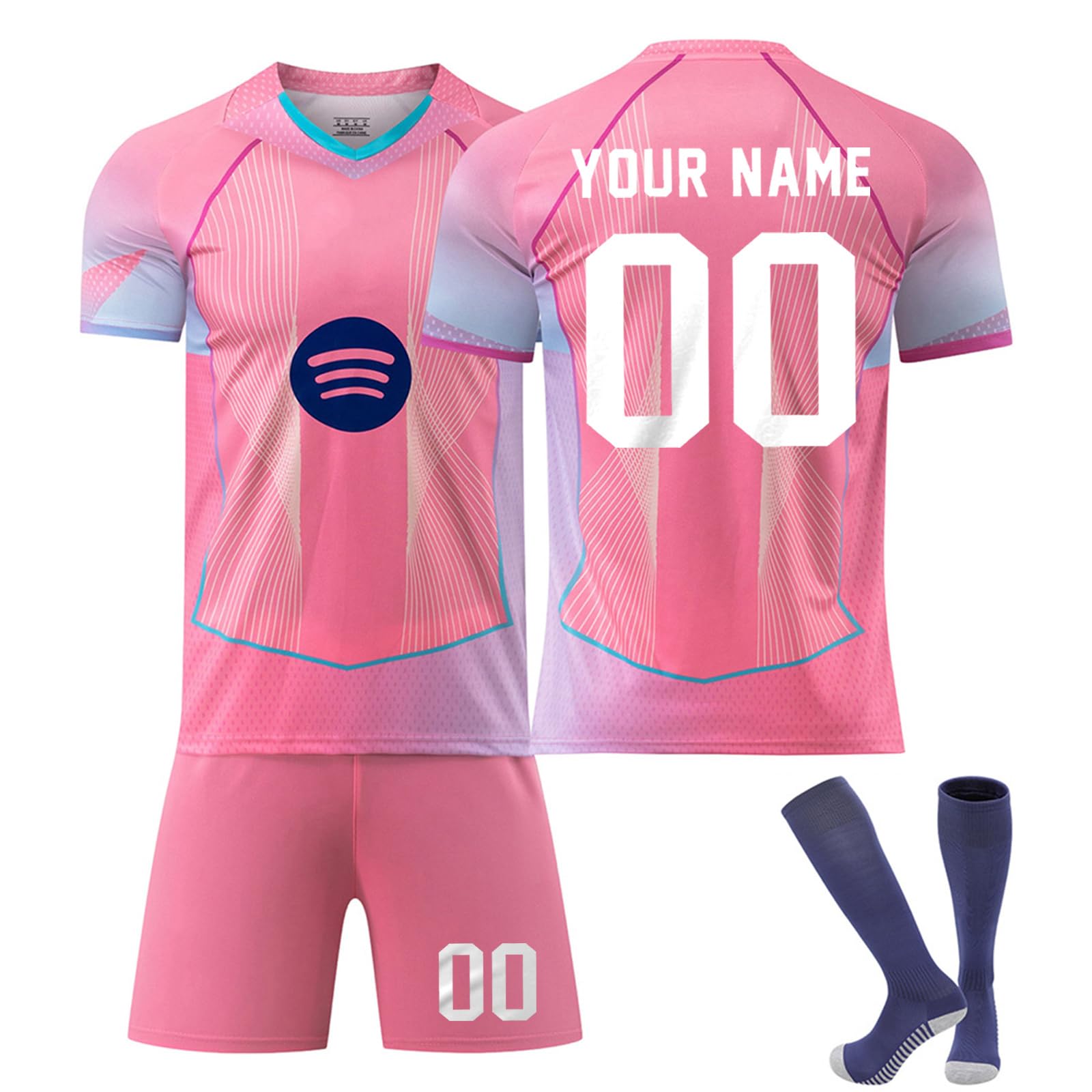 Generico Maglia Calcio Bambino 2025/26 Maglietta Personalizzata Nome e Numero Uomo da Personalizzare Tuta Allenamento T-Shirt, Pantaloncini e Calzini Set Regali Ragazzi da Calcio per Tifosi