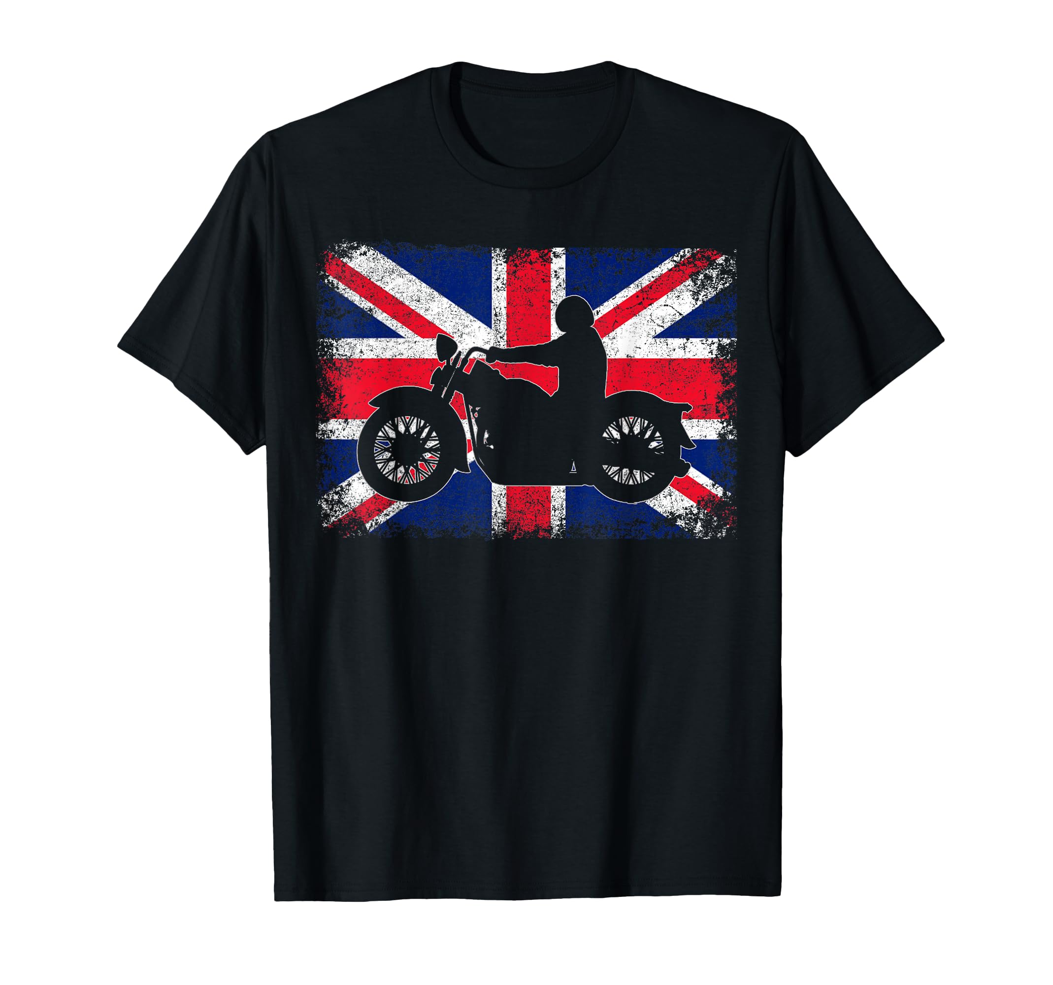 Union Jack Flag United Kingdom Motorbike Motorcycle Biker T-Shirt