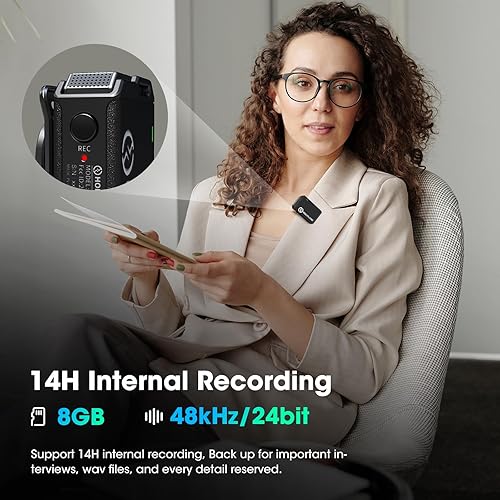 Miniatura 4 de Hollyland Lark Max - Sistema de micrófono inalámbrico Lavalier (1TX+1RX, funda sin carga), ENC profesional, audio de calidad de estudio, compatible