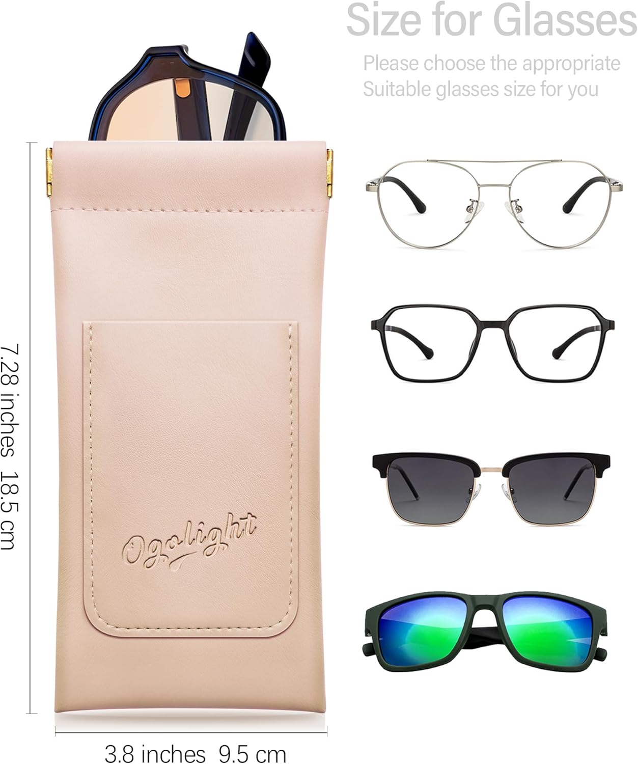 Eyeglass Cases Soft 2 Pack - Squeeze Top Anti Scratch Sunglasses Soft Case for Reading Glasses/Sunglasses Storage. - Image 2