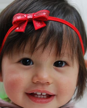 red baby hair bow