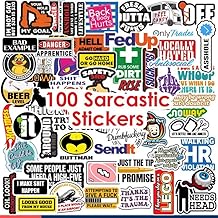Set of 100 Sarcastic Stickers - Funny Stickers, Meme Stickers for Phone Case, Self Adhesive Aesthetic Stuff Laptop Aesthetic Laptop Accessories