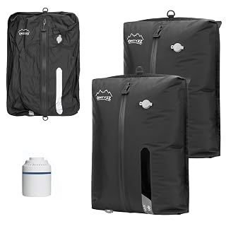 Vacuum Storage Bags for Clothes Reusable TPU Space Saver Bags for Travel with Zip IPX8 Waterproof Packing Organisers Packing Cubes for Suitcase Backpack (2Pcs+Pump) - Amazon product rated Grade A