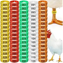 150 Pack Numbered Chicken Leg Bands, 16mm Clip-On Poultry ID Rings, 5 Colors Reusable Bird Identification Bands for Chickens, Ducks, Bantams and Pigeons