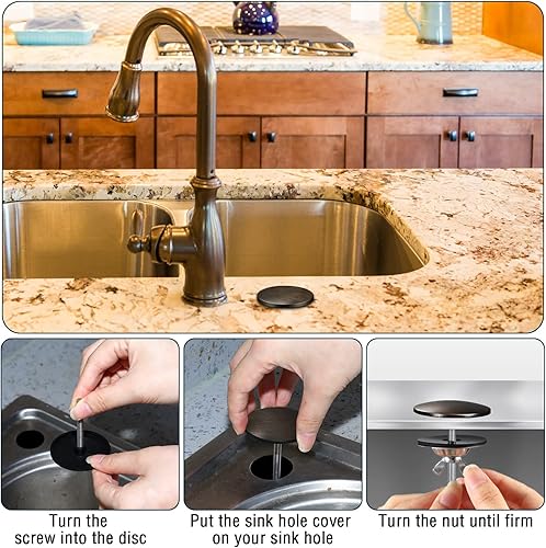 Miniatura 4 de Cubierta de agujero para fregadero de cocina de 2 pulgadas, cubierta de agujero para grifo de fregadero de cocina de acero inoxidable, tapa de tapón