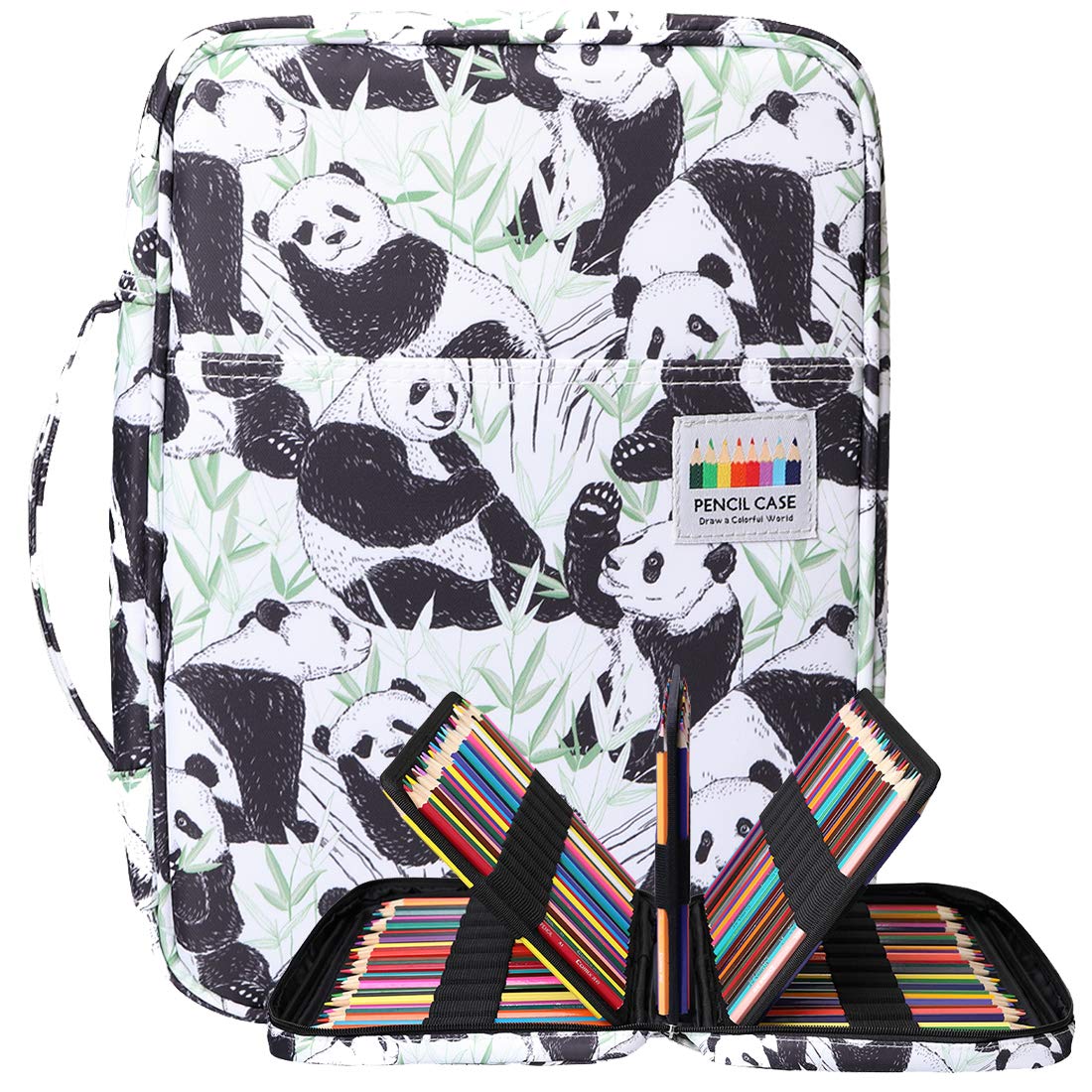 BOMKEE 220 Ranuras Estuche de lápices de Colores, Impermeable Bolsa para Dibujar, Pintar, Almacenamiento de papelería Multicapa bolígrafos de Gel Organizador