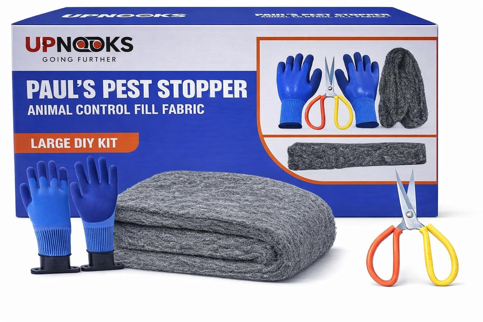 Lana de acero inoxidable rollo de 1x5 pies kit de relleno con guantes y tijeras