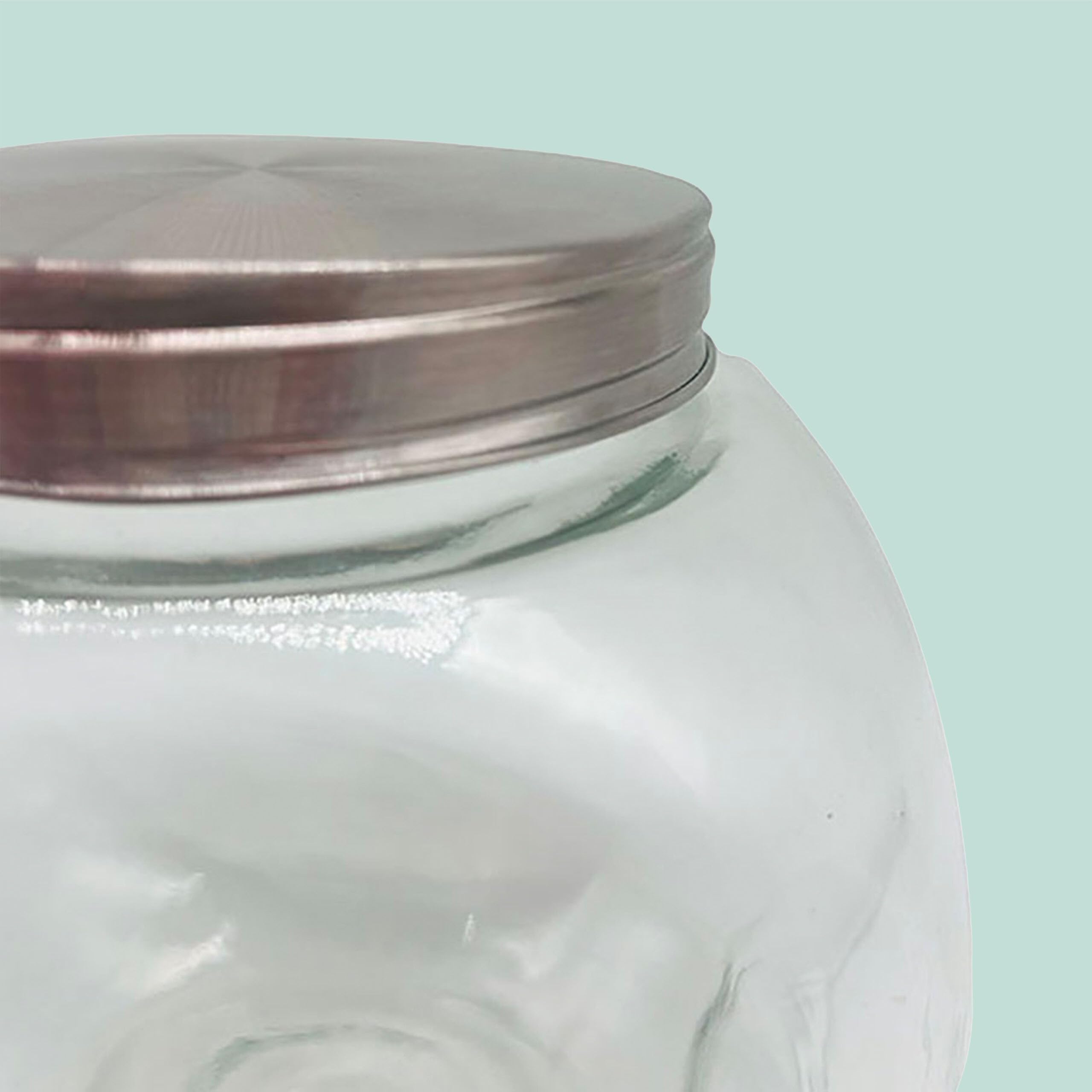 Relaxdays Tarros para Caramelos Set 5x650 ml, Dulces, Candy Bar, Tapa Inoxidable, Transparente/Plateado 12.5x11.5x8.5 cm