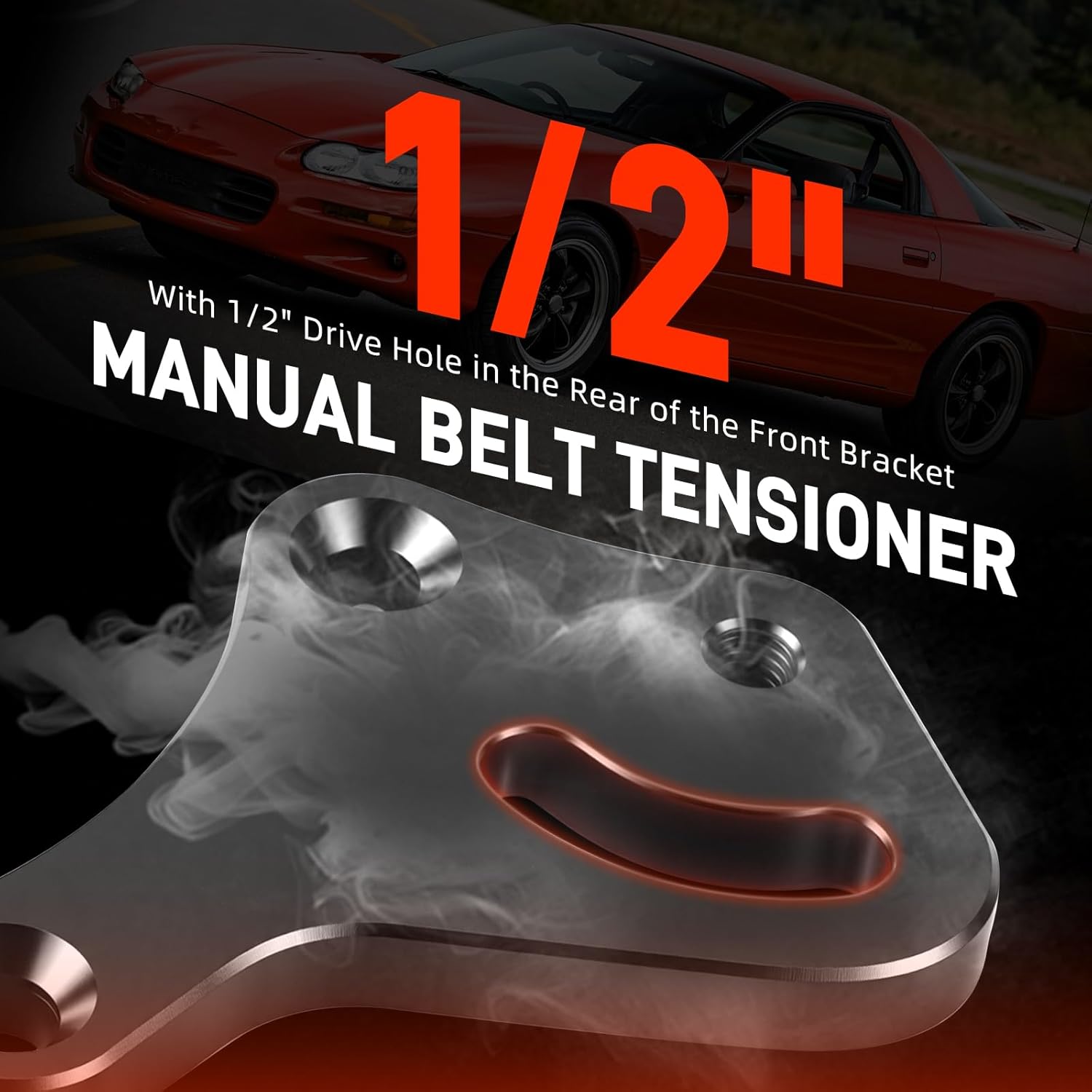 Bevinsee LS1 Manual Belt Tensioner w/Pulley LS1 LS2 Water Pump Crank Pulley Compatible with Chevrolet 1998-2002 Corvette Camaro Z28 SS Firebird Formula Trans Am WS6 LS LS2 GTO, Billet Aluminum