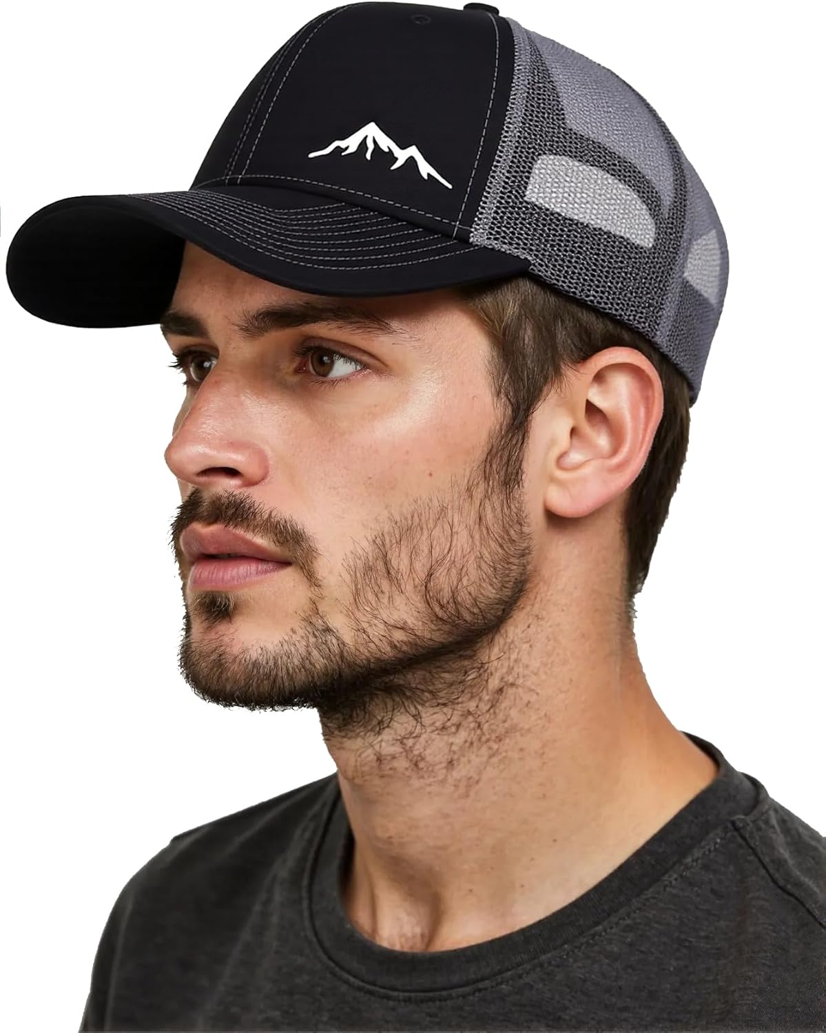 Mountain Trucker Hat for Men Women,Adjustable Camping Wilderness Outdoor Baseball Caps - Image 3