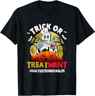 Trick Or Treatment Ghost Dialysis Technician Life Halloween T-Shirt