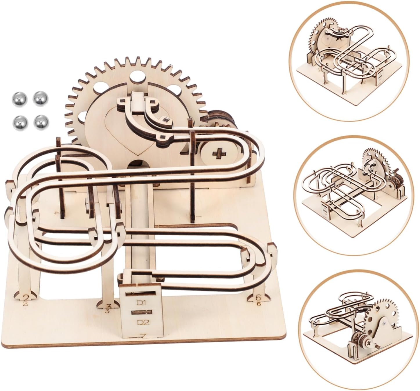1Set Wooden Marble Run Puzzle DIY Track Bead Game for Enhances Hand Eye Coordination Creative Thinking Safe Educational Plaything