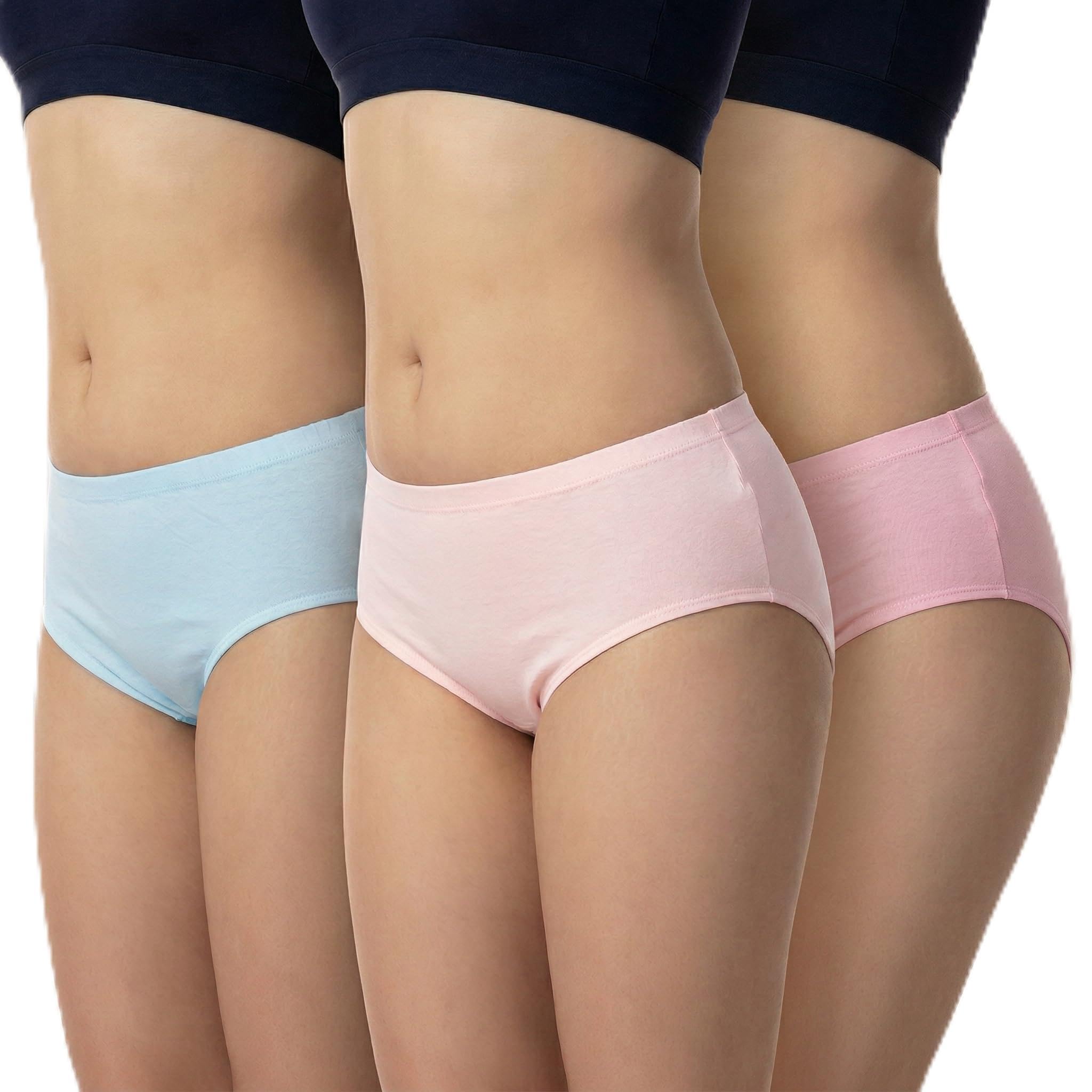 chic 100% Cotton Solid Pastel Regular Set of 3 Panties for Women-picture-20