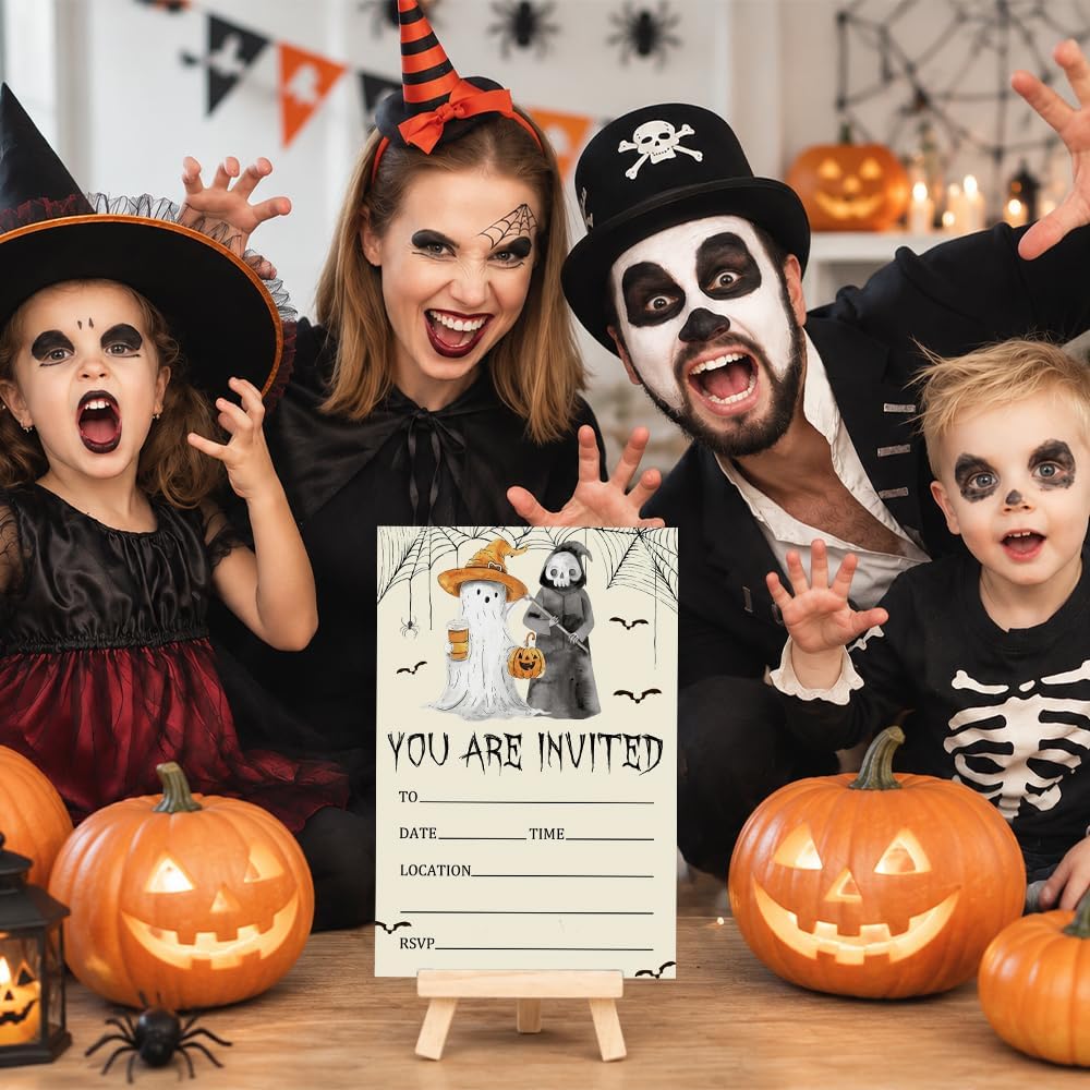 Vintage Halloween Party Invitations with Envelopes 20 Pcs 4x6" Spooky Cards