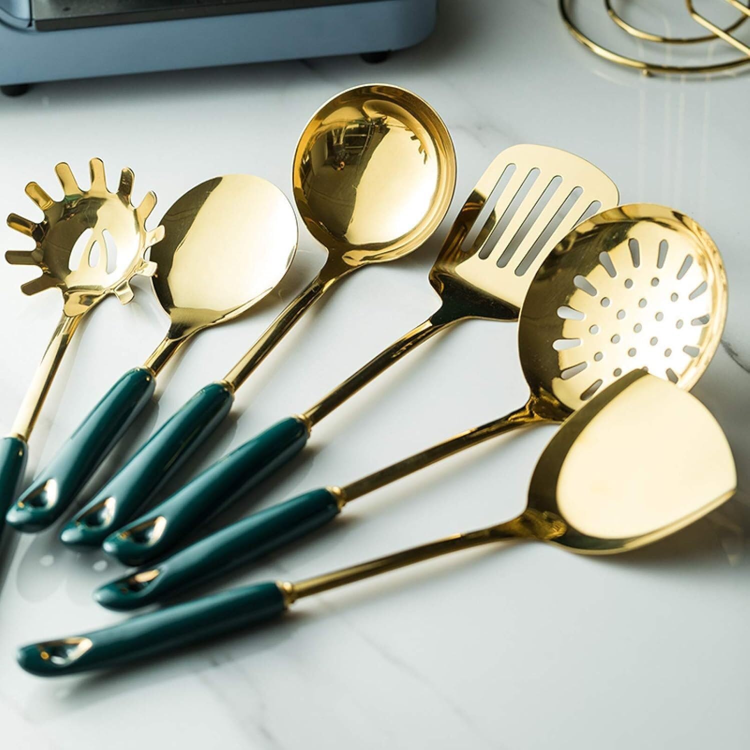 Set di Utensili da Cucina, Set di Utensili da Cucina 7 Pezzi di Pentole Utensili da Cucina in Acciaio Inossidabile Utensili da Cucina