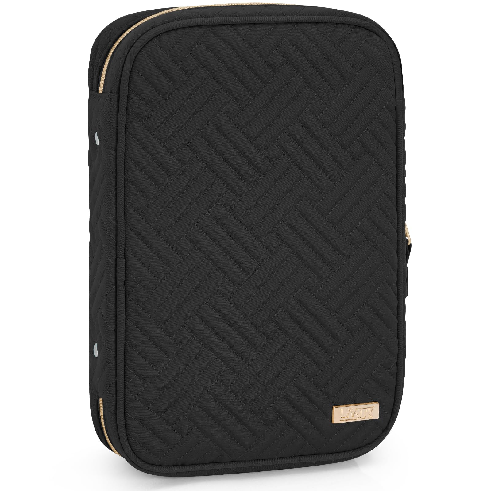 LASUK Travel Jewelry Box, Small Zipper Jewelry Boxes, Portable Jewellery Storage Holder Display, Storage Ring Binder, for Rings, Earrings, Necklaces, Bracelets, Black