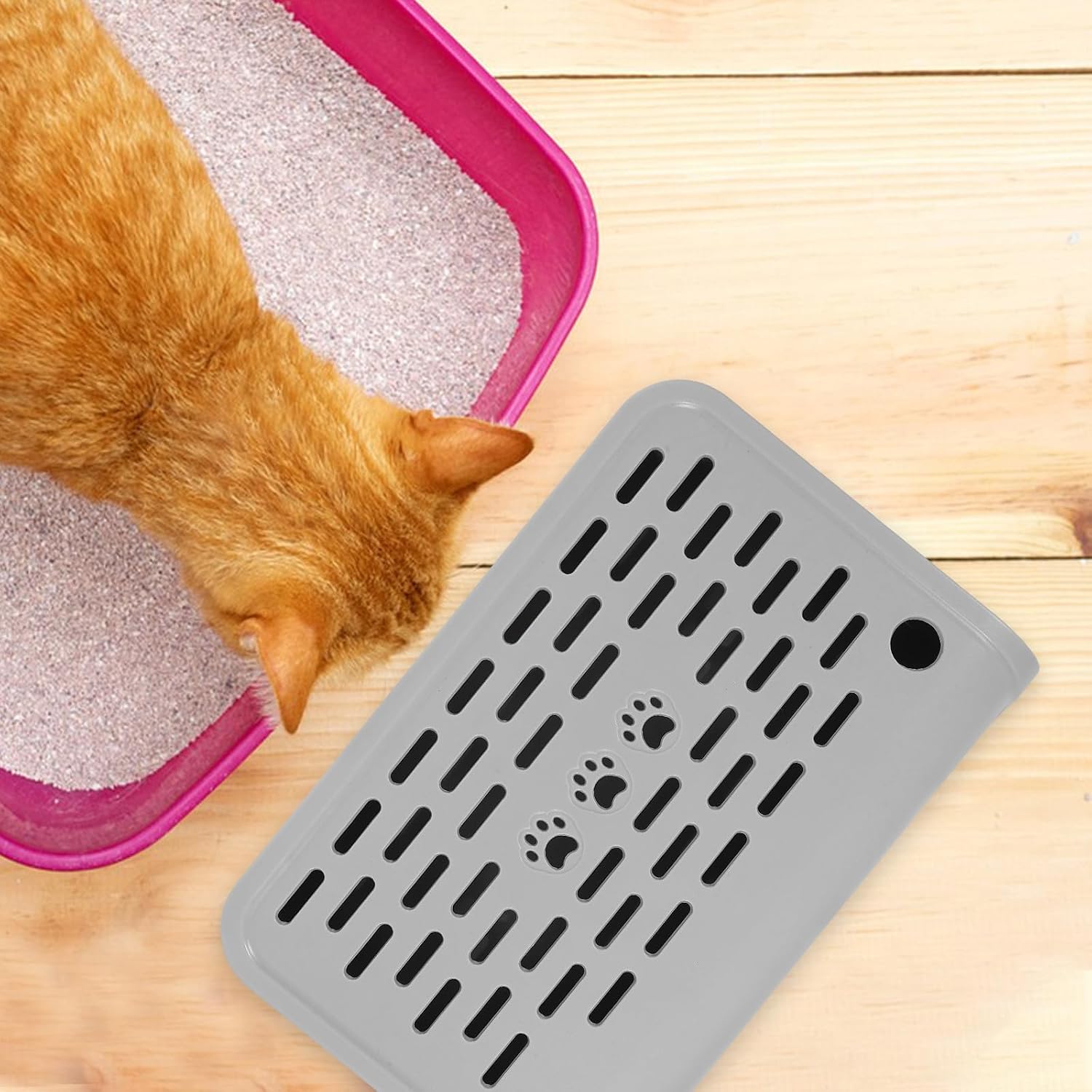Portable Silver Abs Cat Steps for Elderly and Small Cats, Easy to Clean Litter Box Ramp, Convenient Pet Ramp Step Stool for Indoor Use