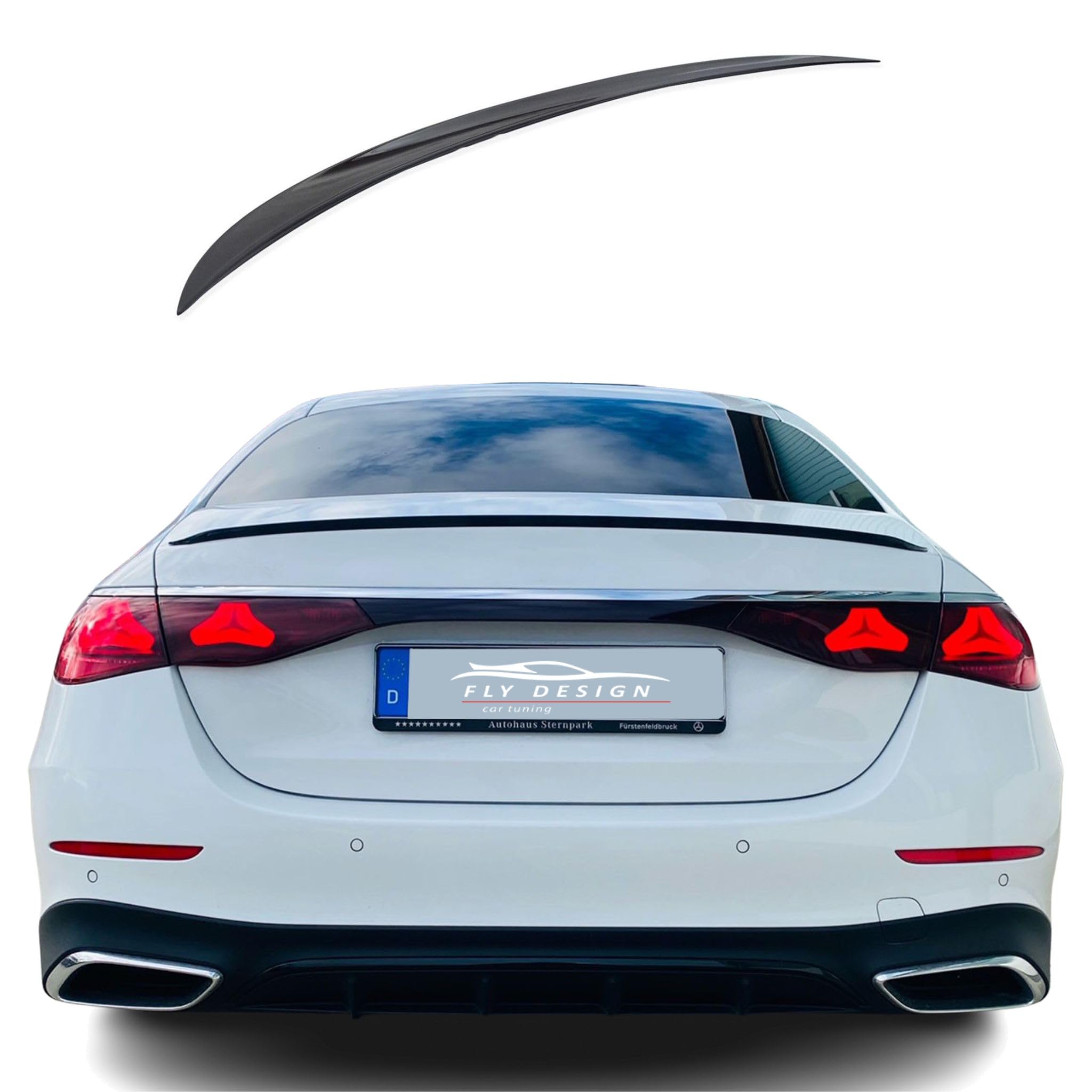 Heckspoiler Spoilerlippe für Mercedes E-Klasse W214 2023 2024 Schwarz Glanz
