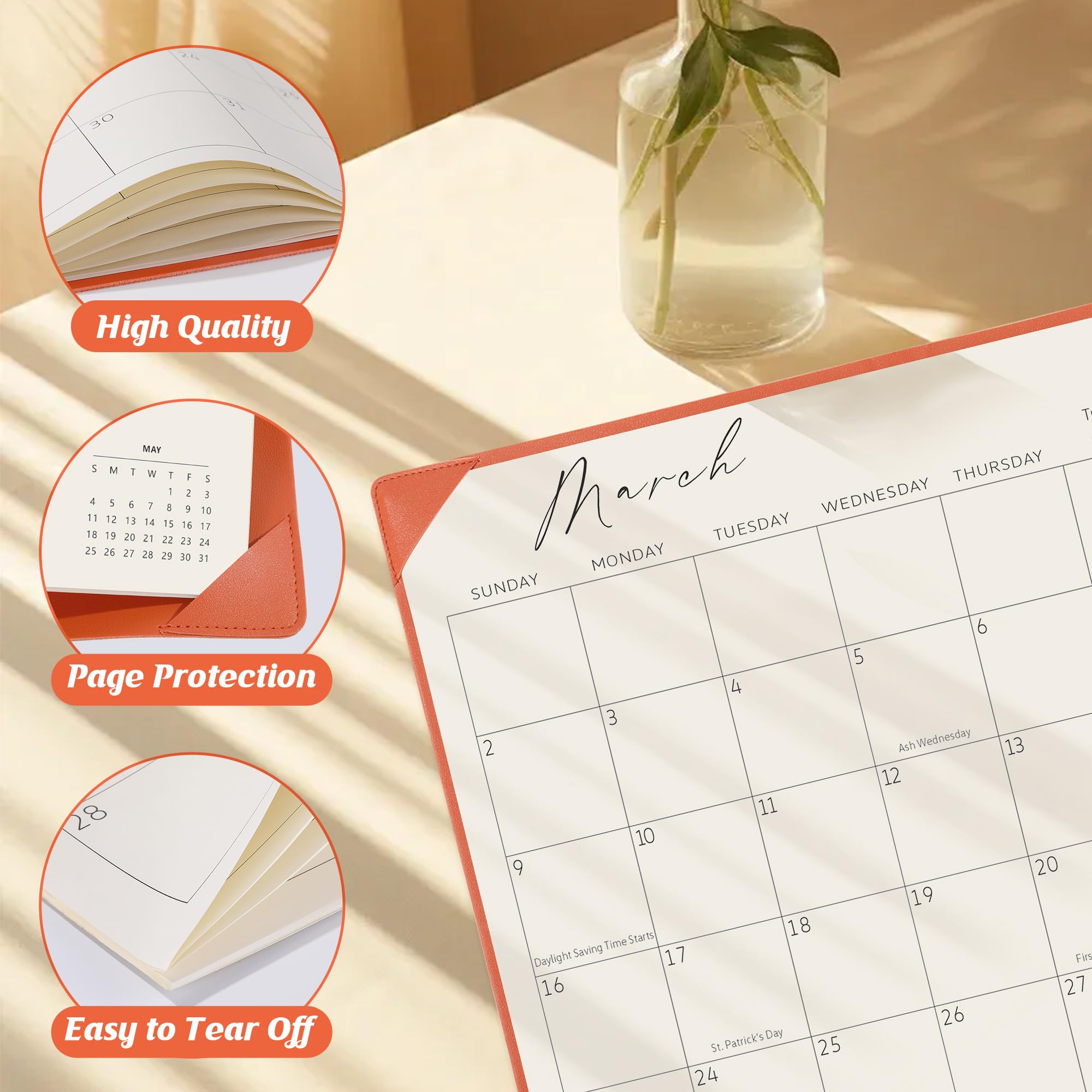 Gannyfer Desk Calendar 2025-2026 with Desktop Mat, Simplified Large 22" x 17" Desktop Pad Calendar, 18 Month Table Calendar from Jan 2025 to Jun 2026, Office Supplies Perfect for Home School and - Image 3