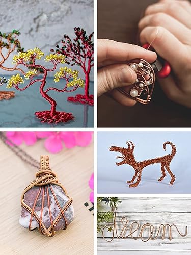 Miniatura 5 de Mandala Crafts Alambre de cobre de calibre 20 para hacer joyas, alambre de cobre surtido, para manualidades, alambre de joyería para envolver 16.5