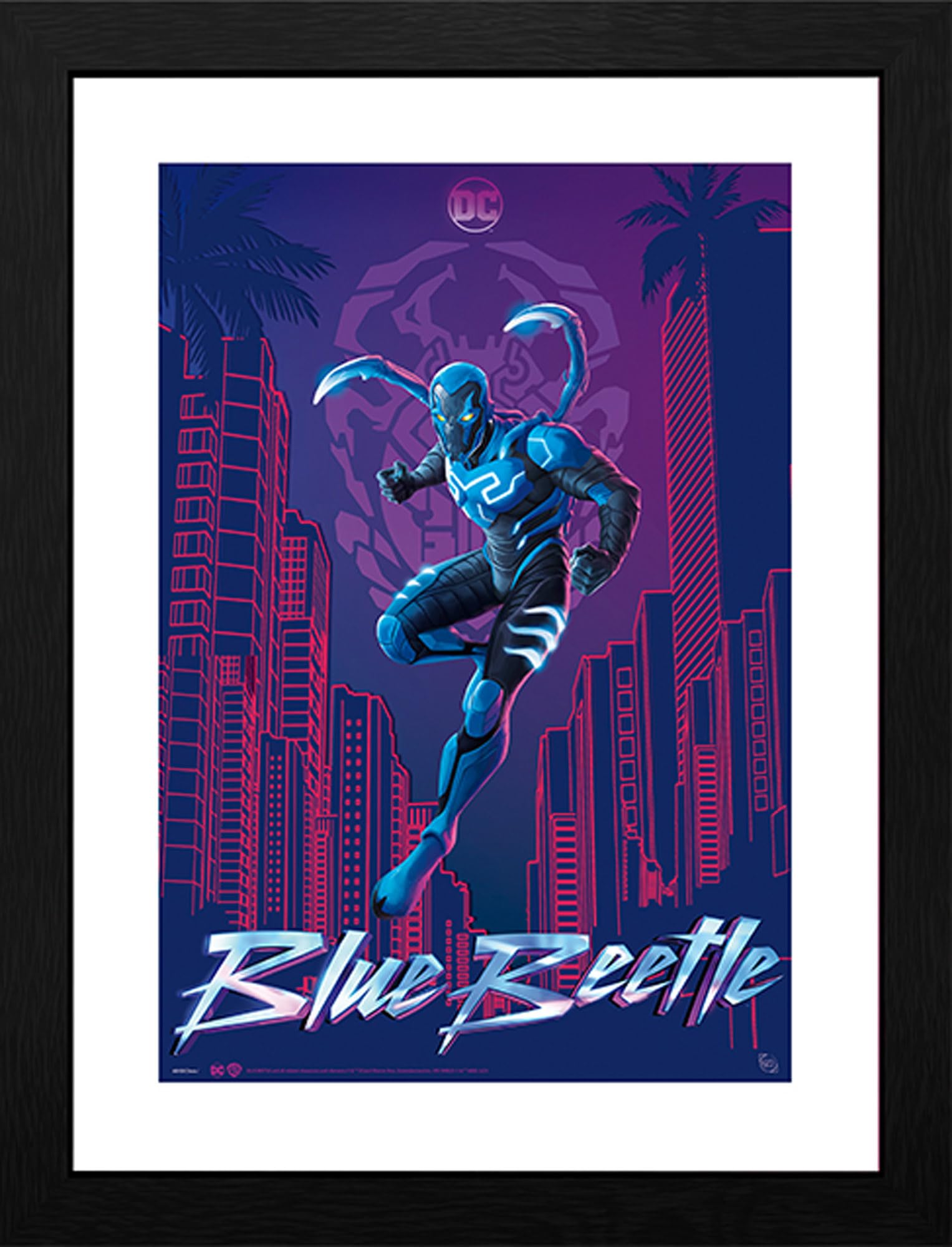 Gb Eye Blue Dc Comics Beetle Movie Poster 30 X 40Cm Framed Collector Print