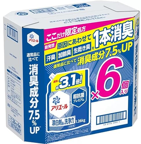 アリエールジェル 液体洗濯洗剤 消臭成分アップ 1260g×6個