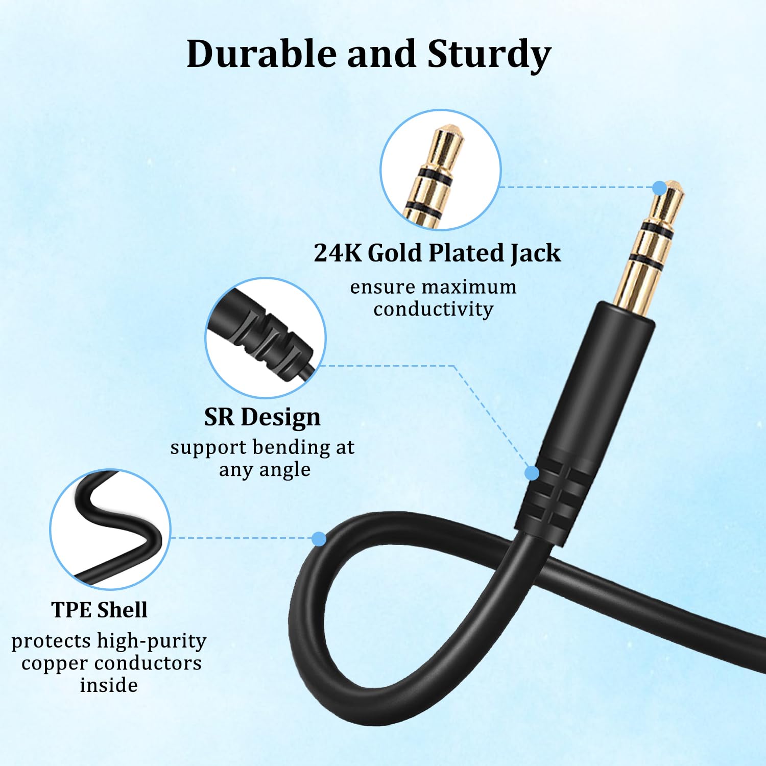 Cable auxiliar a USB C, USB C a conector de audio de 3,5 mm, USB tipo C a 3,5 mm, cable auxiliar macho compatible con iPhone 17, 16, 15 Pro Max, Samsung Galaxy S25, S24, iPad Pro, Pixel 9/8