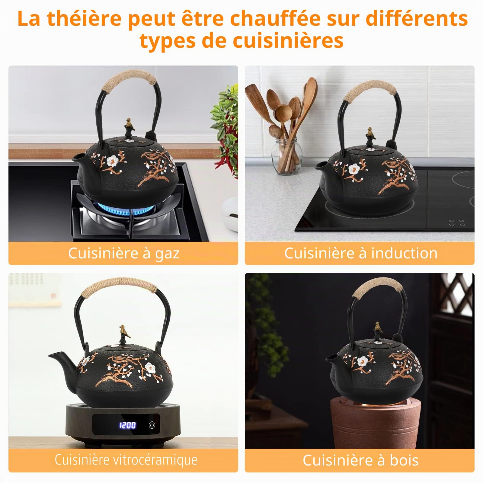 Dyna-Living Ensemble théière en fonte
