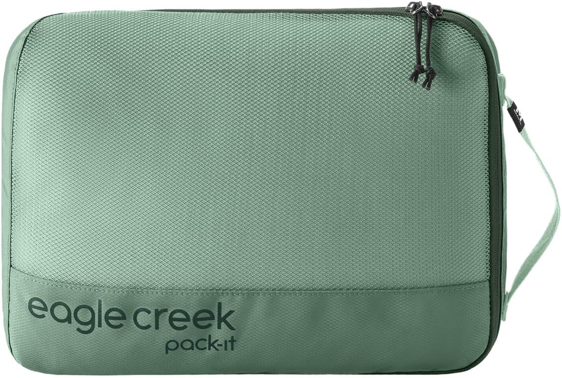 Eagle Creek Pack-It Reveal Cube - Lightweight Packing Cubes for Optimizing Luggage Space - Easy to Carry - Mesh Fabric - Water-Resistant - Easy Grab Zipper - Medium - Willow Green