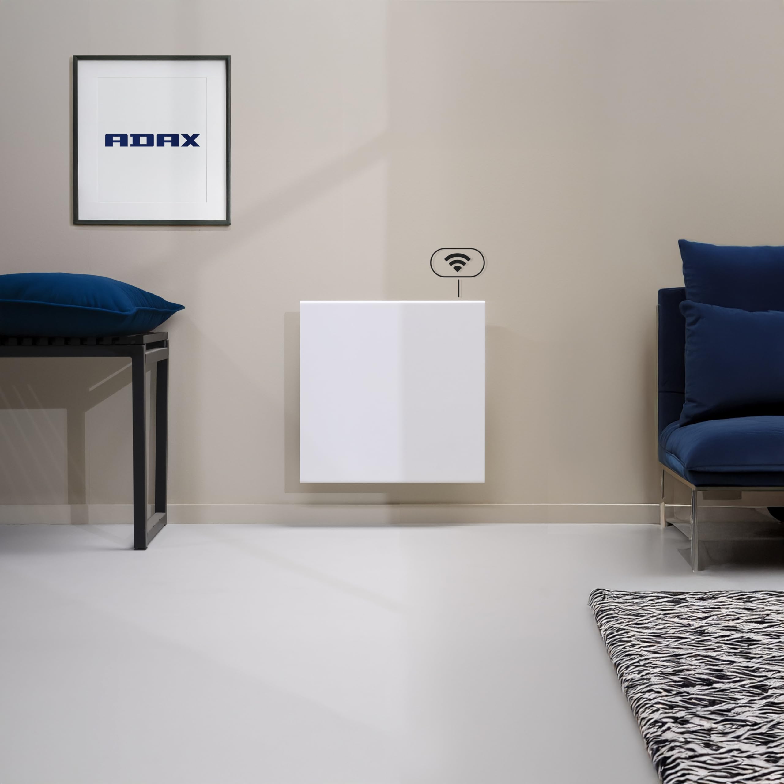 Adax Neo Compact - Intelligente Wifi Elektroheizkörper - 400W, Weiß | Elektroheizung Wandmontage | Wandkonvektor - 420mm | Smartphone-Steuerung | Thermostat mit LCD-Anzeige | Heizung Elektrisch