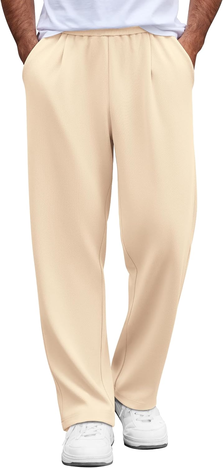 COOFANDY Mens Casual Sweatpants Open Bottom Lounge Pants Lightweight Baggy Workout Yoga Track Pants