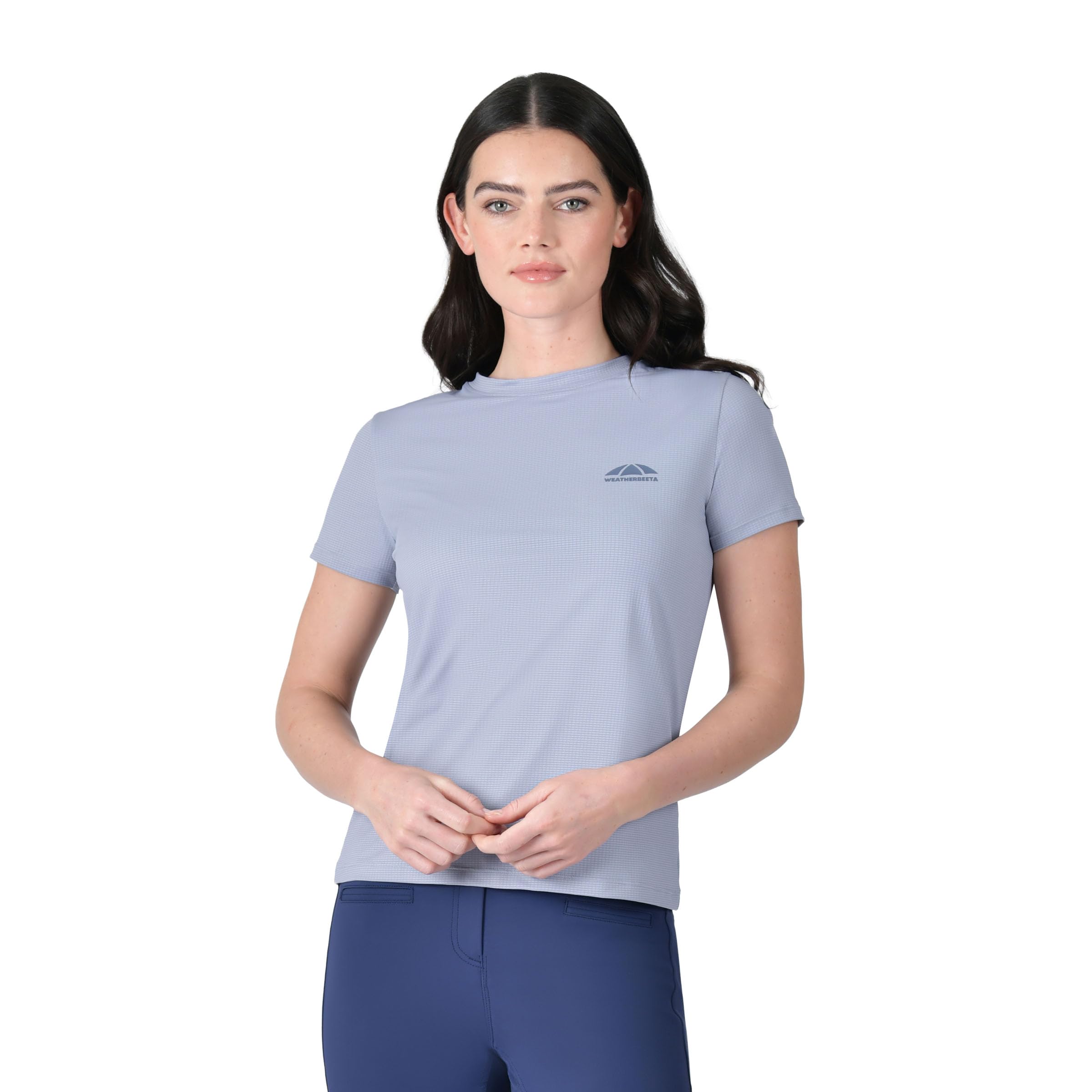 WeatherBeeta Relaxed UV Short Sleeve Tee, Blue Stone, Ladies Large/14