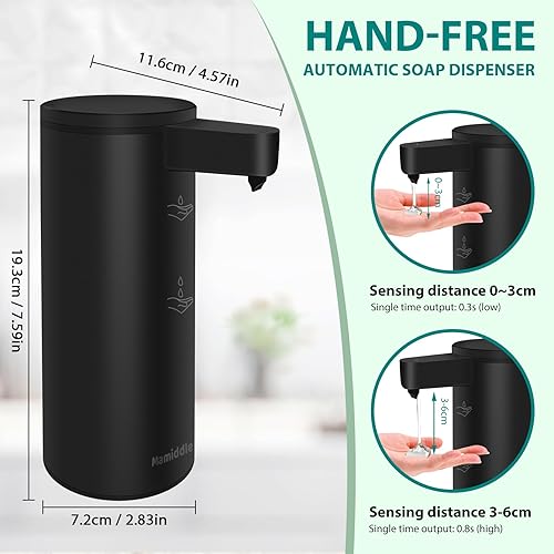 Miniatura 2 de Dispensador automático de jabón de acero inoxidable con sensor, dispensador de jabón infrarrojo, eléctrico, IPX5, impermeable, USB-C, sensor de