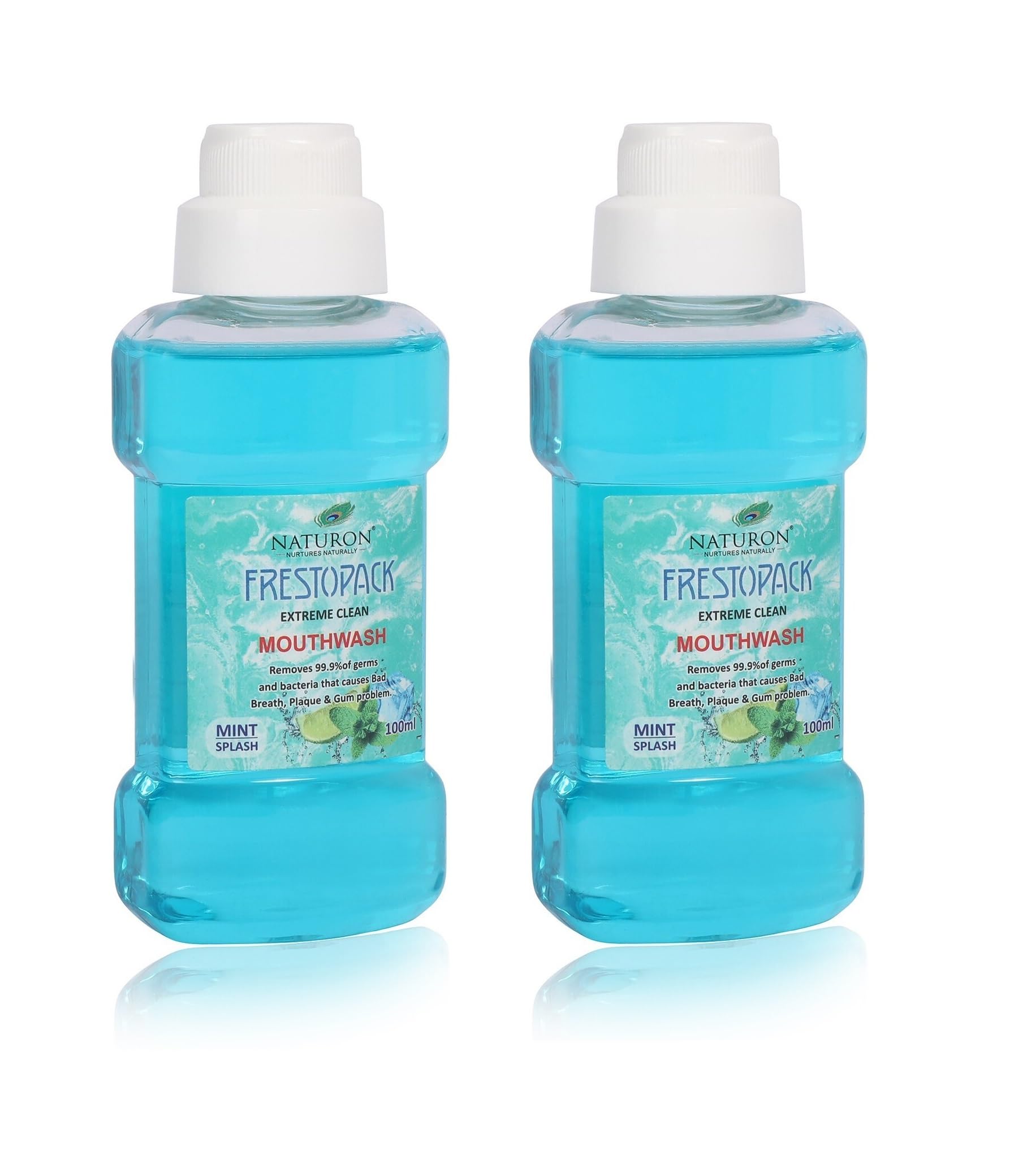 Naturon Frestopack Extreme Clean Mint Splash Mouthwash, 100ml (pack of 2)-image-38