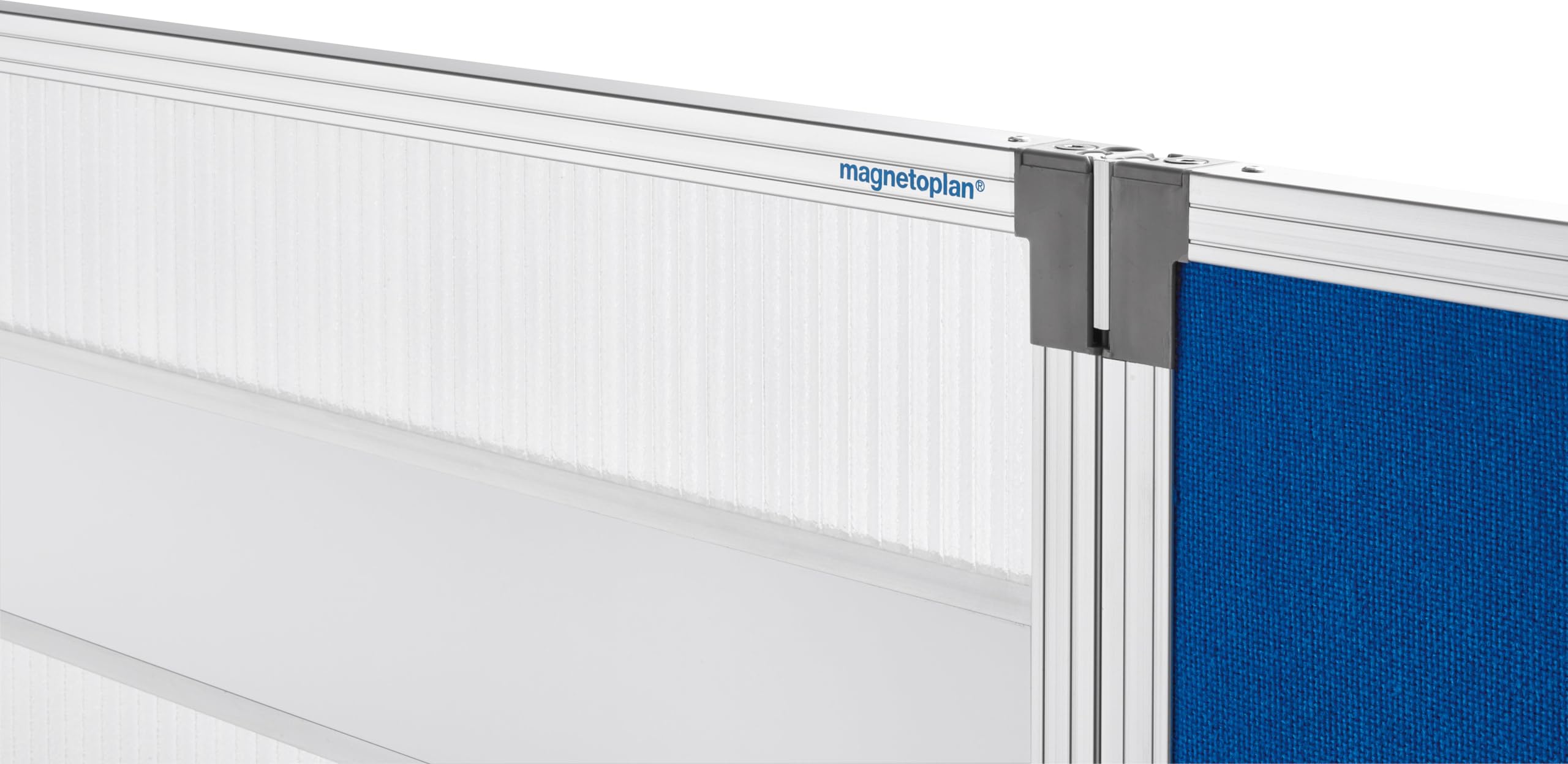 magnetoplan 1103851 - Divisorio in Acrilico, con Cornice in Alluminio | Pannello in policarbonato opaco, alt x largh x prof 1800 x 1000 x 350 mm