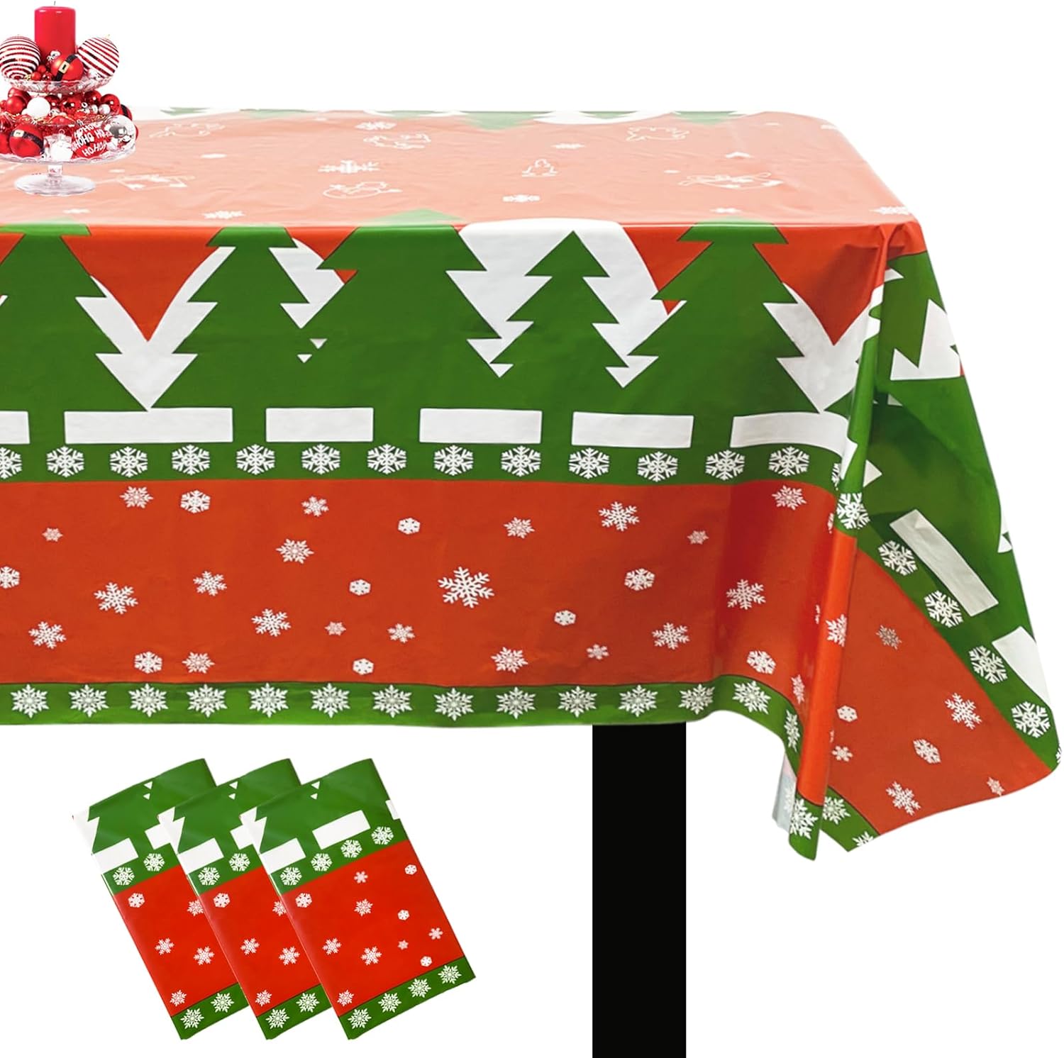 Christmas Tablecloth Disposable Plastic Christmas Table