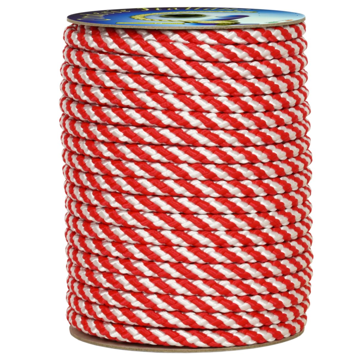 Corderie Italiane, 006024668, Treccia segnaletica bianco/rossa 10 mm - 100 mt