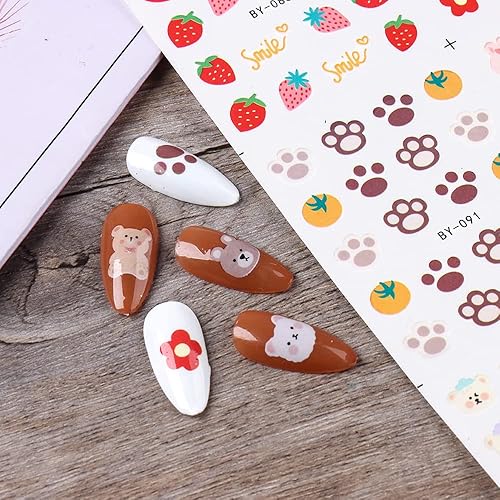 Miniatura 6 de 12 calcomanías de uñas de flores pequeñas para niñas, calcomanías de transferencia de agua, bonitos suministros de arte de uñas de verano,