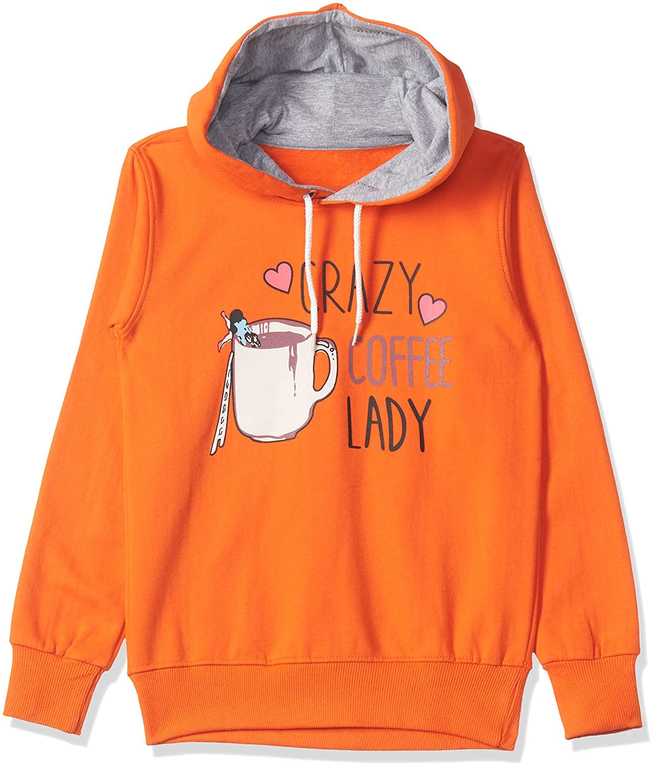 T2F Sudadera de algodón con capucha y cuello regular para niña