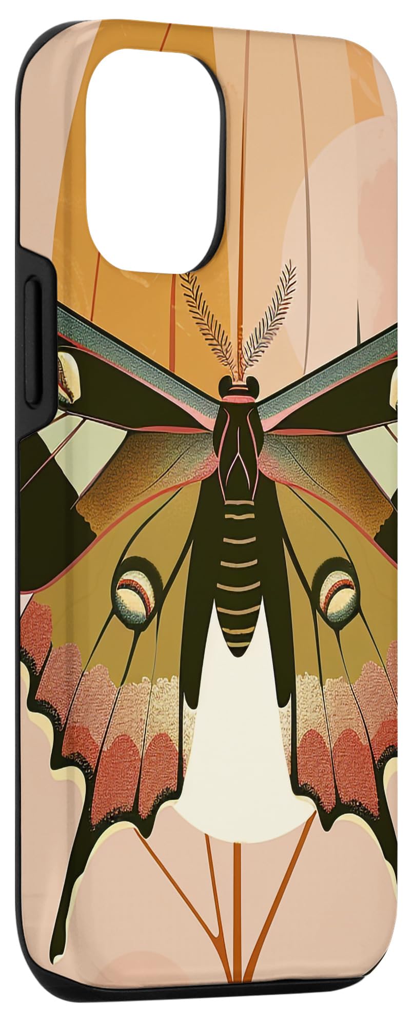 iPhone 13 Pro Cute Pastel Earth Colored Floral Tropical Luna Moth Case - Image 3