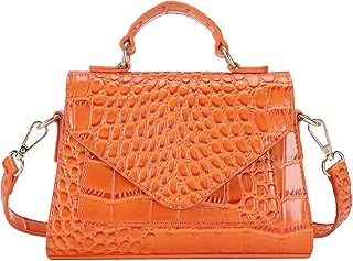 FAMYPALÂ SmallÂ CrossbodyÂ ShoulderÂ BagsÂ forÂ Women,Â Trendy Mini Purse for Phone, Womens Top Handle Handbags, Vegan Leather, Orange