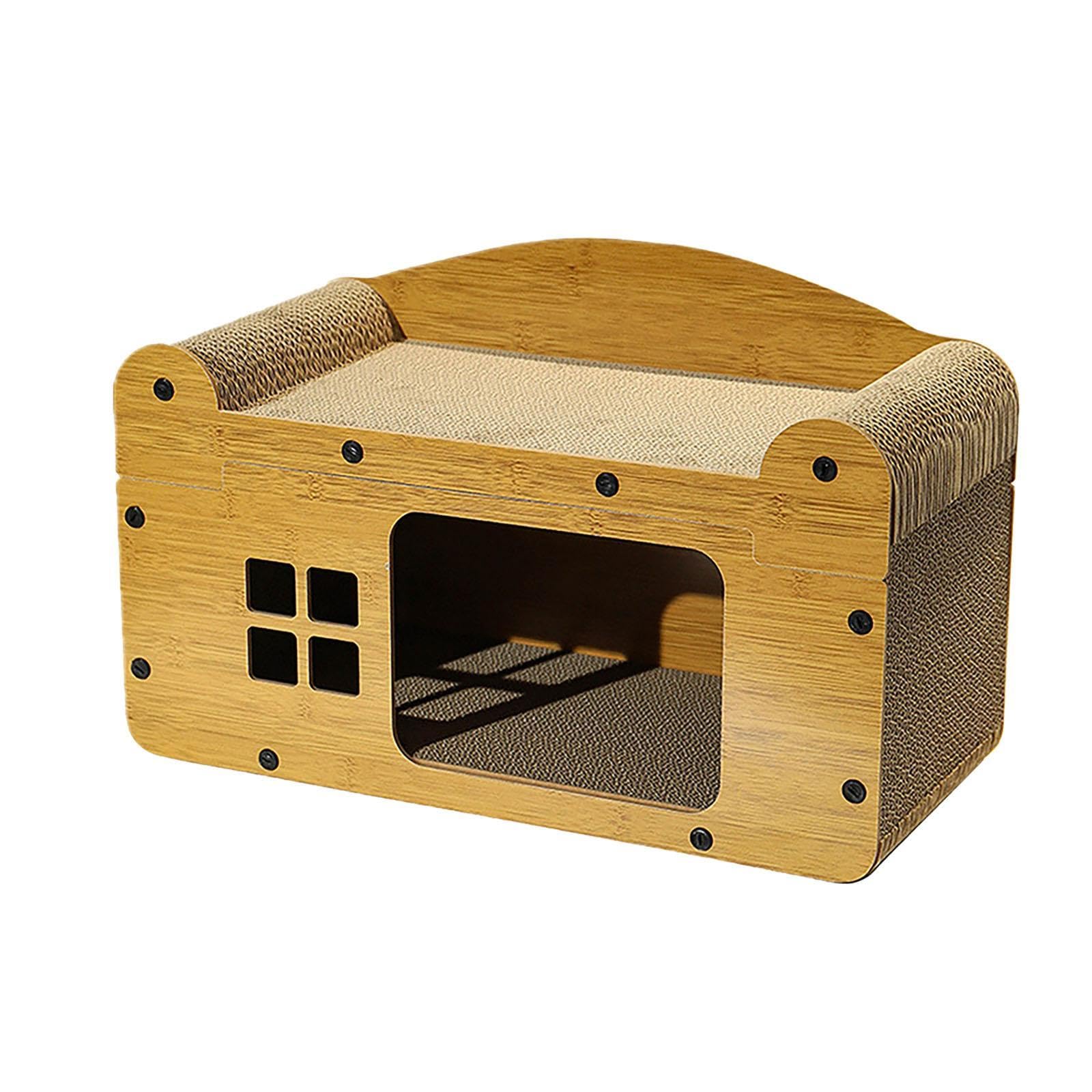 F Fityle Tiragraffi per Gatti in Cartone Ondulato Giocattolo 2 in 1 Tiragraffi a Scomparsa Casa da Gioco per Piccoli Animali Gattino Decorazioni per la casa, m