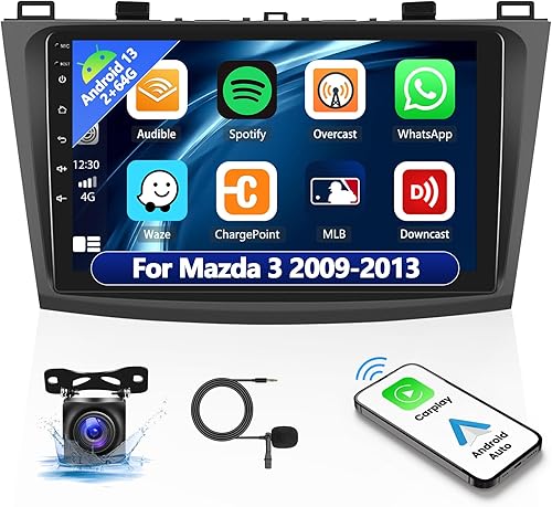 2+32G Android 11 Estéreo de coche para Mazda 3 2009-2013 con Carplay inalámbrico y Android Auto, radio de coche de 9 pulgadas, pantalla táctil, disponible en Yaxa Colombia